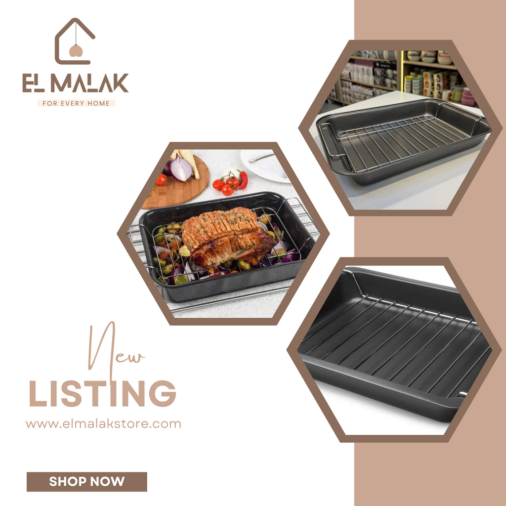 صينية تحميص مع رف تحميص ستيل 