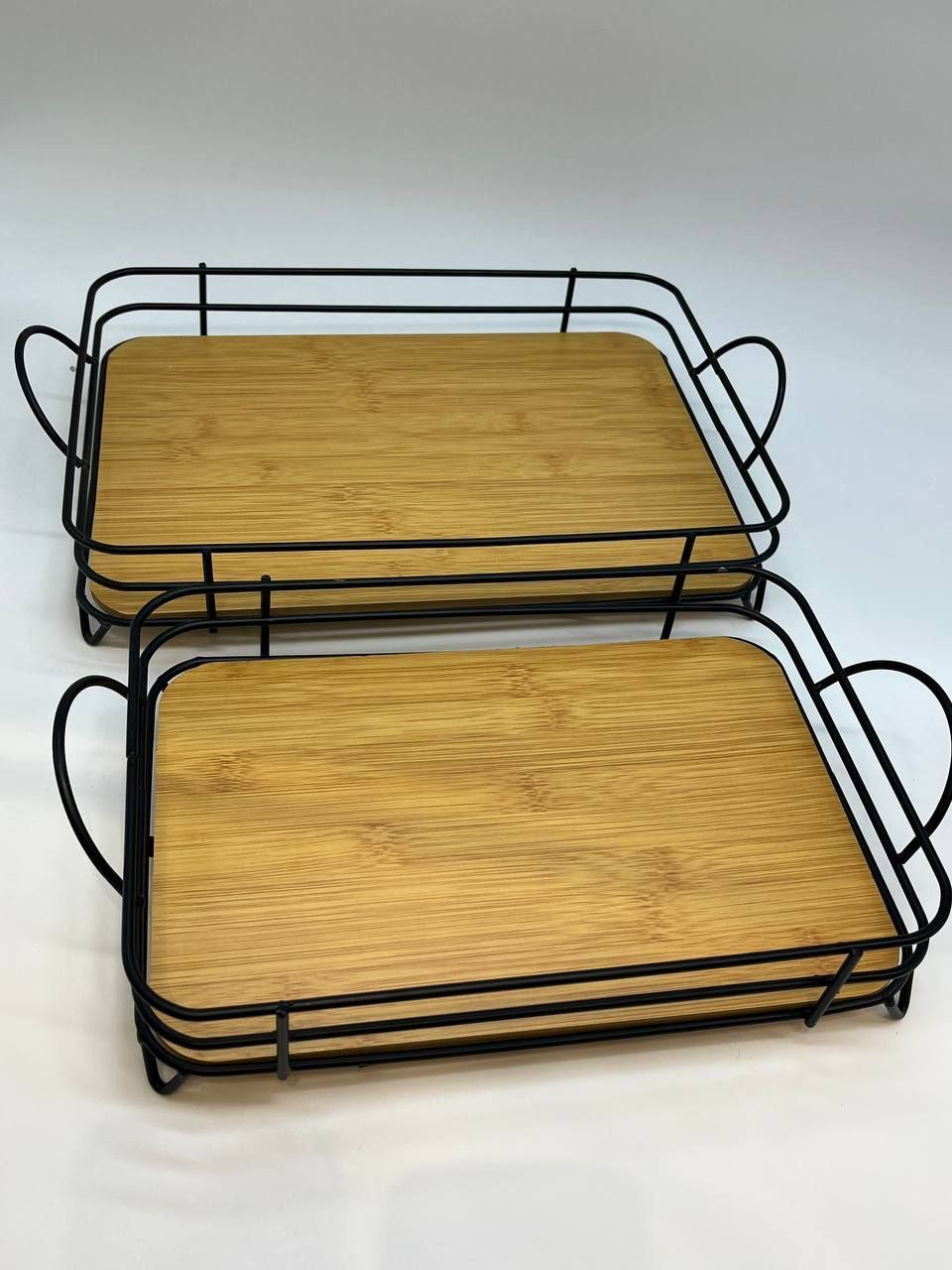 طقم صواني خشب ف معدن 