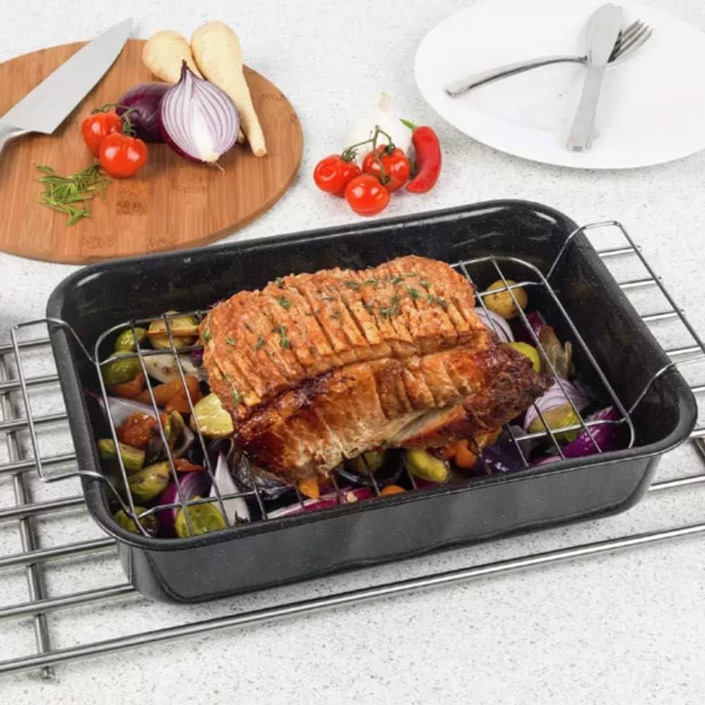 صينية تحميص مع رف تحميص ستيل 