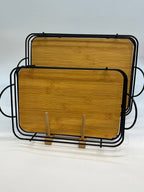 طقم صواني خشب ف معدن 