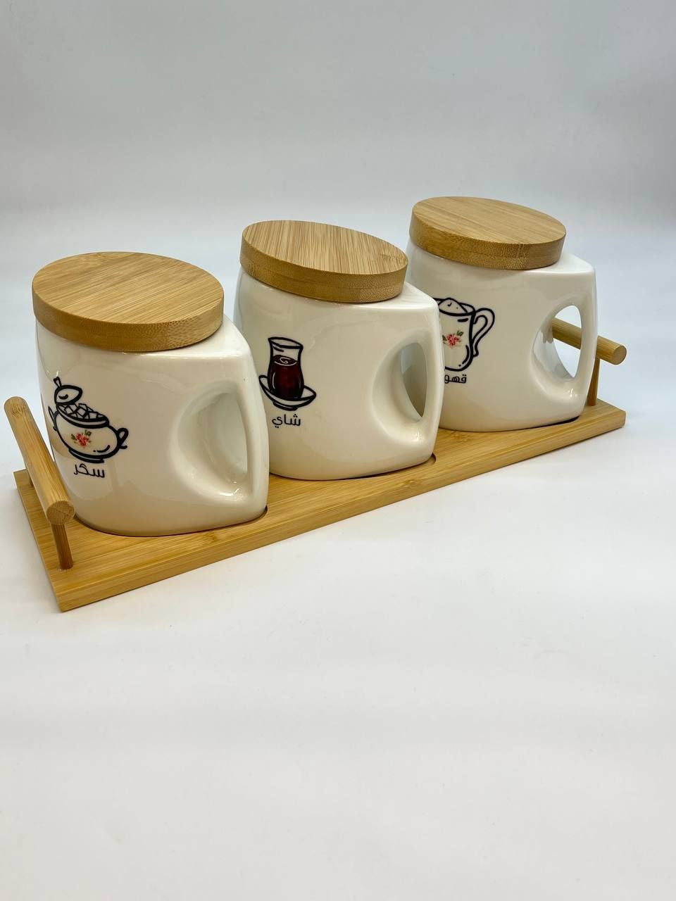 طقم برطمان شاى وسكر و قهوه