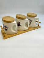 طقم برطمان شاى وسكر و قهوه