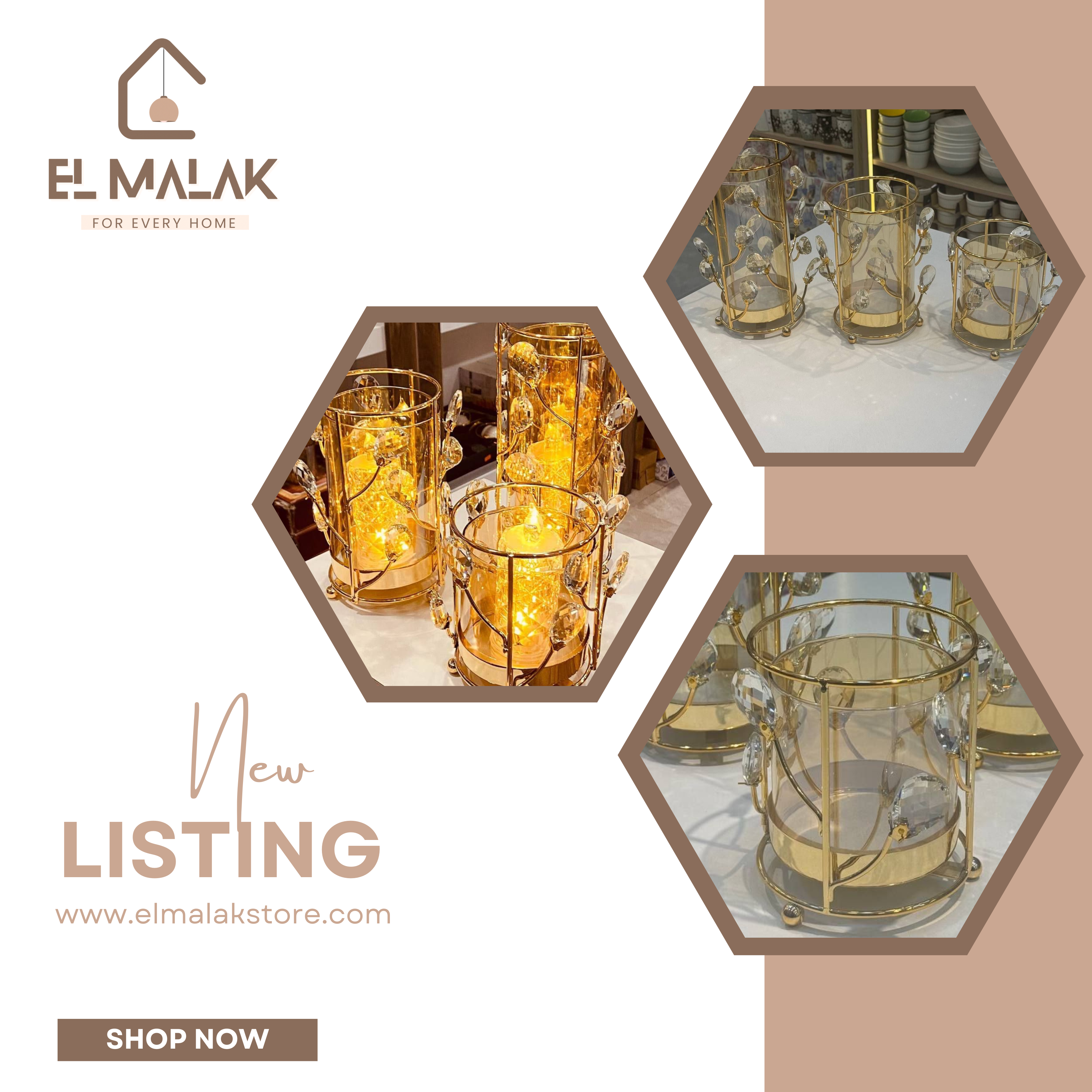 طقم شمعدان كريستال 