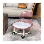 🛒كرسي اكريليك دوار بعجل