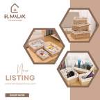 طقم باسكت خوص رتان 3×1 مستطيل