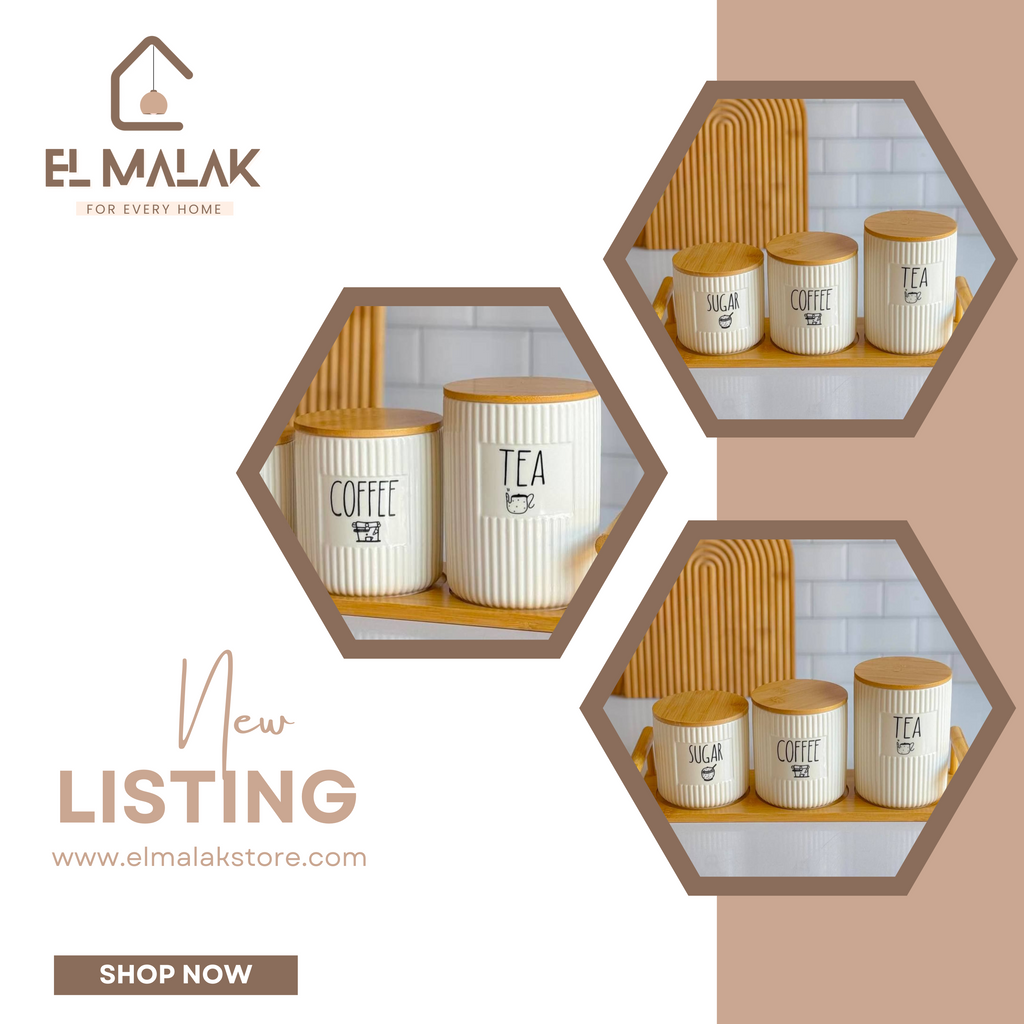 طقم كوفي بورسلين مضلع