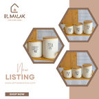 طقم كوفي بورسلين مضلع