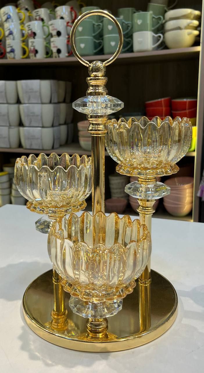 طقم شمعدان جلاس 3 قطعه