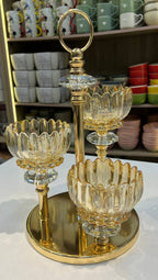 طقم شمعدان جلاس 3 قطعه
