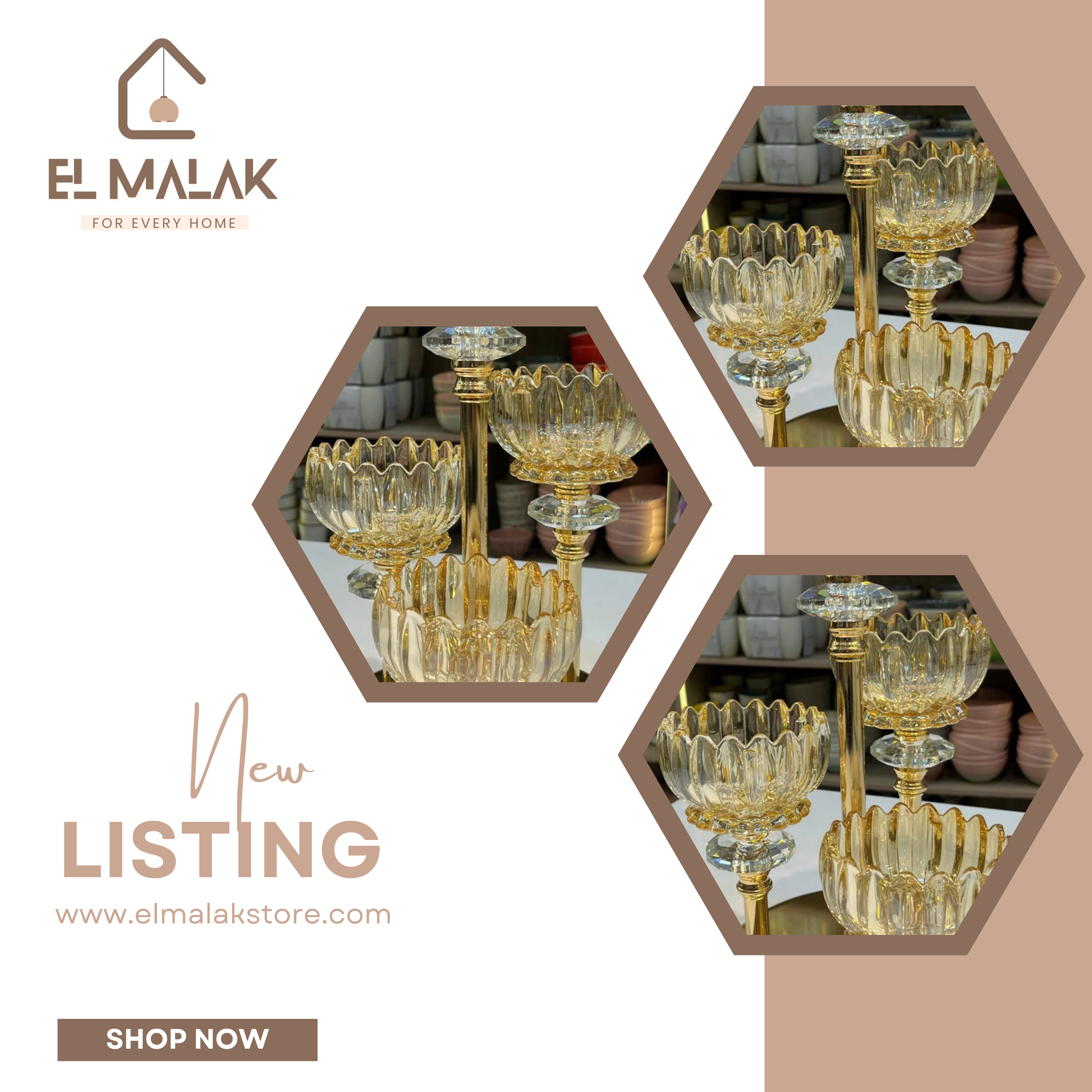 طقم شمعدان جلاس 3 قطعه