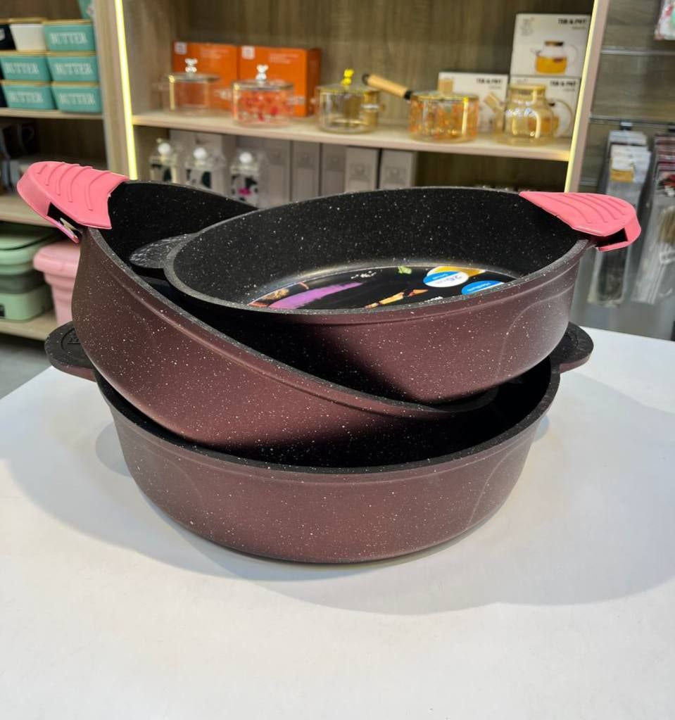 طقم صواني جيرانيت 3 قطعة