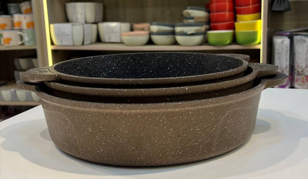 طقم صواني جيرانيت 3 قطعة