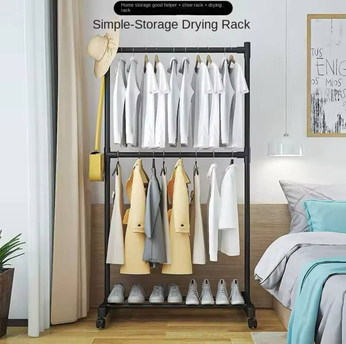 ستاند ملابس 2 دور معدن