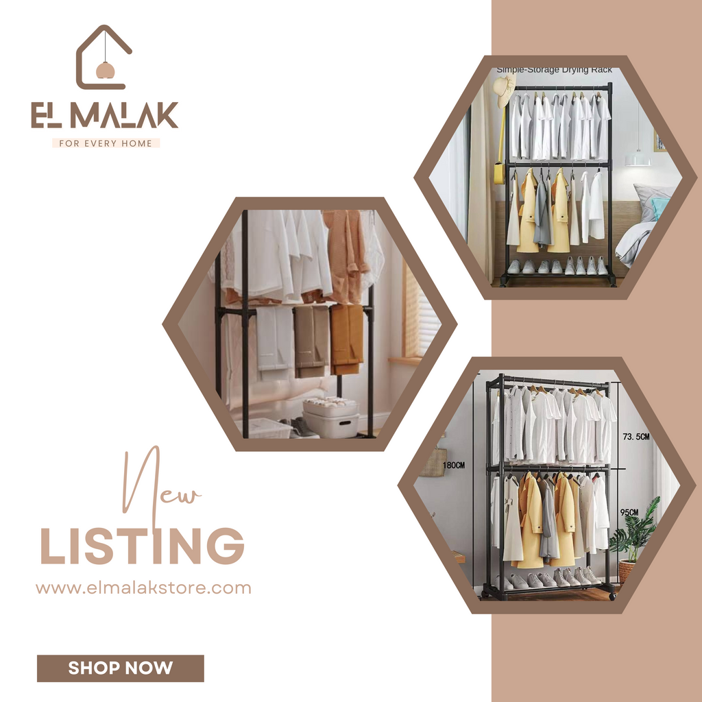 ستاند ملابس 2 دور معدن