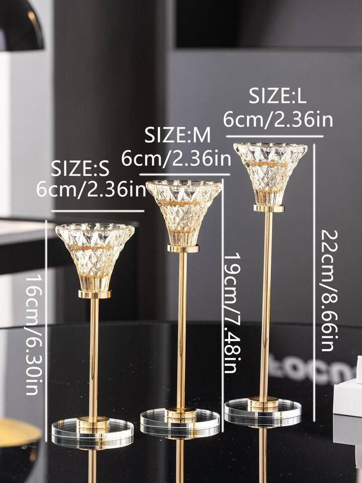 طقم شمعدان 3قطع كريستال