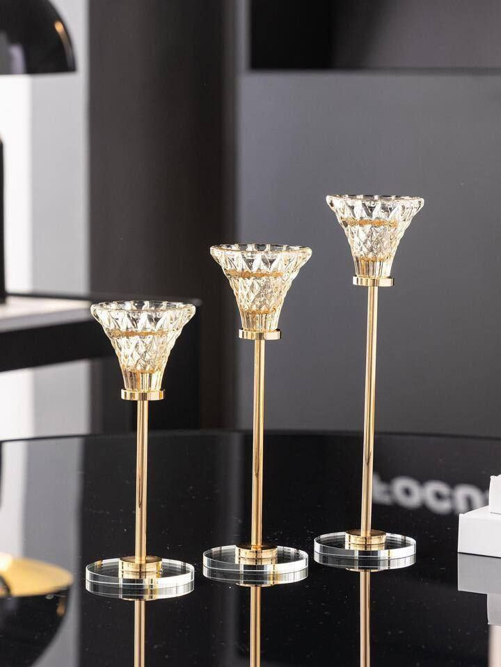 طقم شمعدان 3قطع كريستال