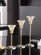 طقم شمعدان 3قطع كريستال