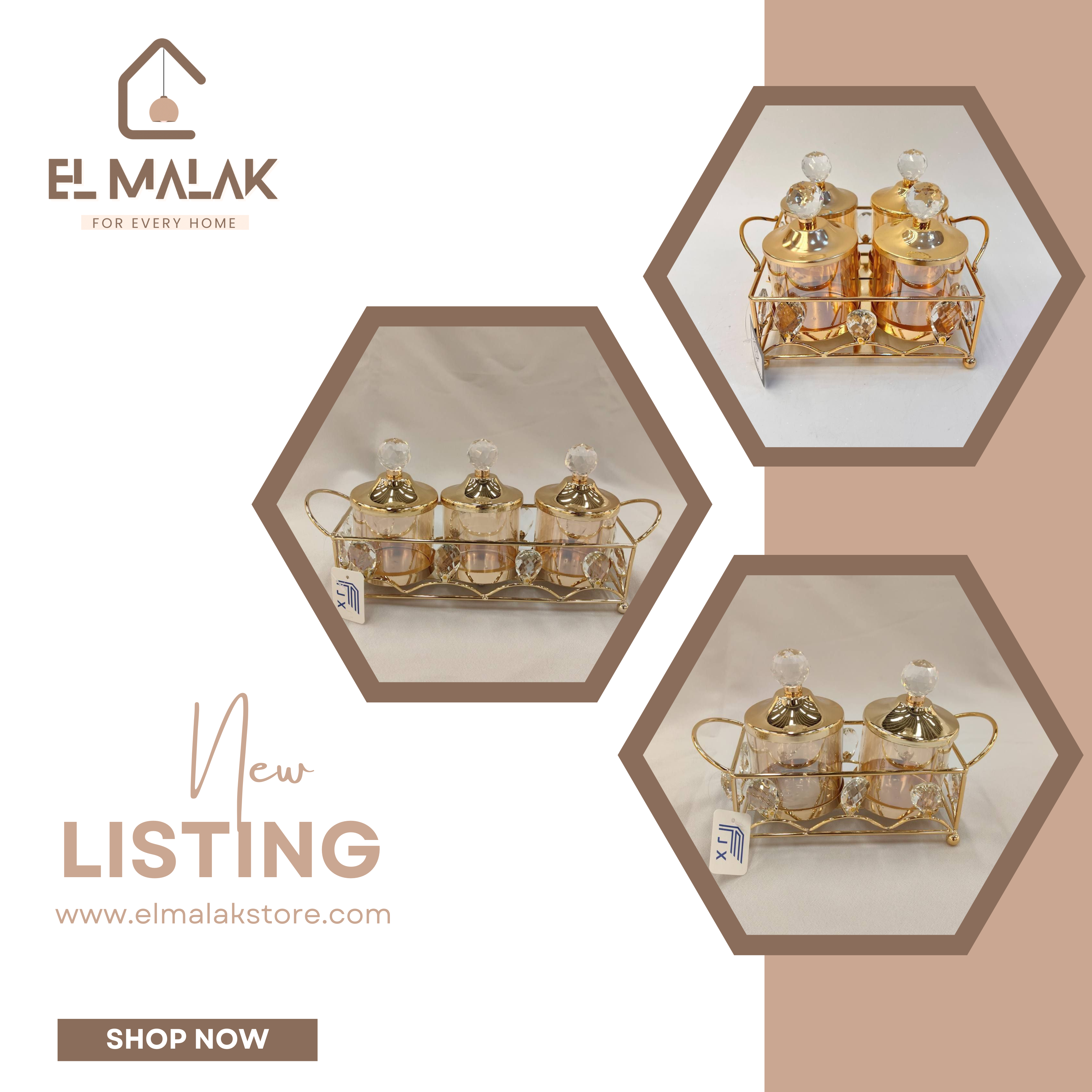 طقم كاندي كريستال قاعده معدن كريستال