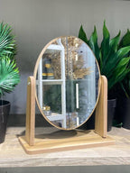 مرايا خشب بيضاوي