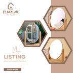 مرايا خشب بيضاوي