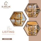 طقم التوابل الخشب الدوار