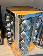 طقم توابل وبهارات دوار مربع