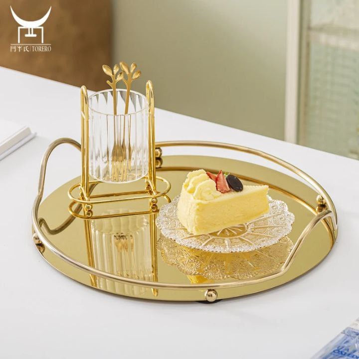 طقم صوانى تقديم مرايا مدور