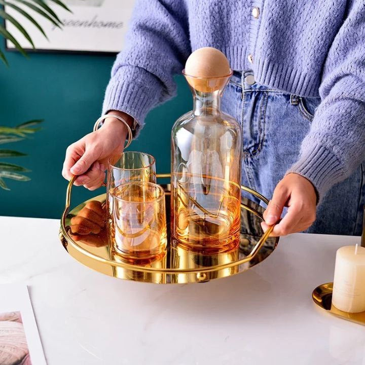 طقم صوانى تقديم مرايا مدور